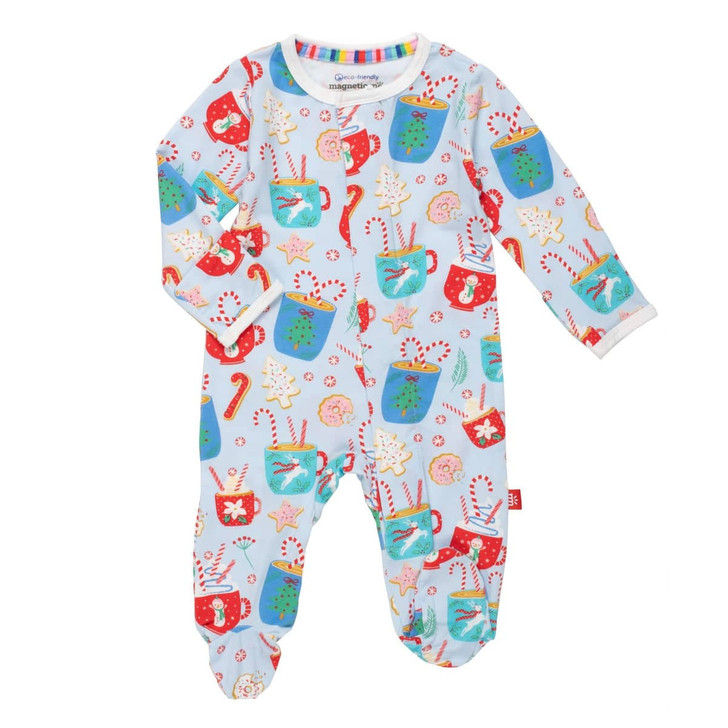 Christmas Pajamas - Magnetic Me Wake Me Up Before You Cocoa Modal Magnetic Footie - Size 3-6 Months