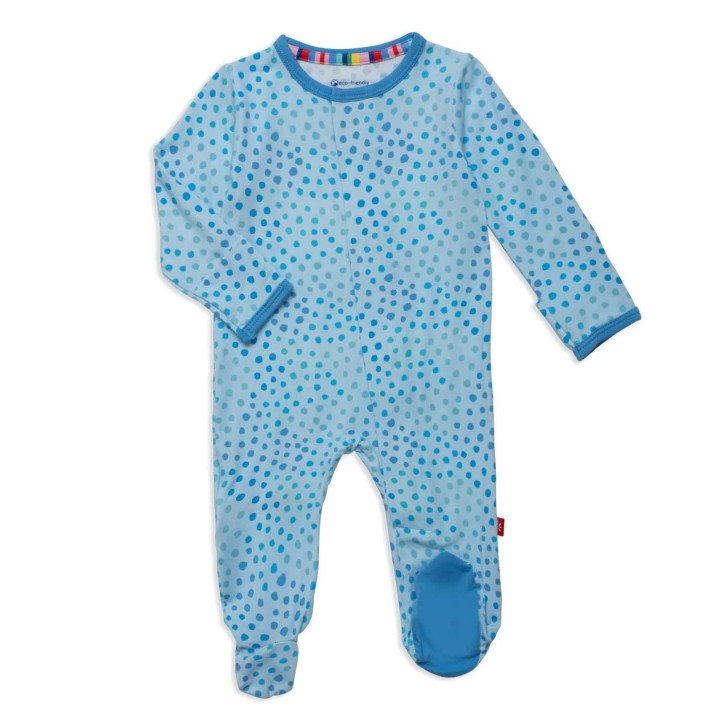 Magnetic Me Blue Sparkle Modal Footie - Size 0-3 Months