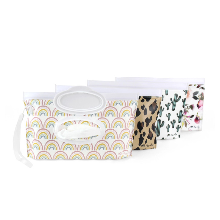 Itzy Ritzy Take & Travel Pouch Reusable Wipes Case, Assorted Designs