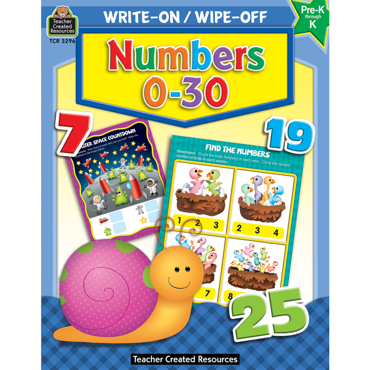 Numbers 0-30 Write-On Wipe-Off Book Grades Pre-K to K