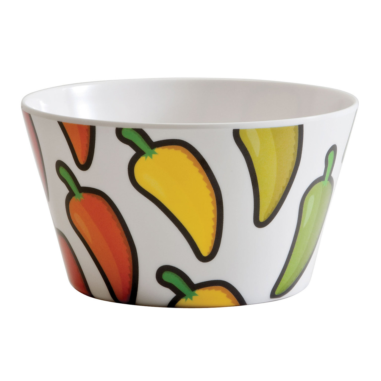 Fiesta Melamine Snack Bowl with Chili Pepper Design