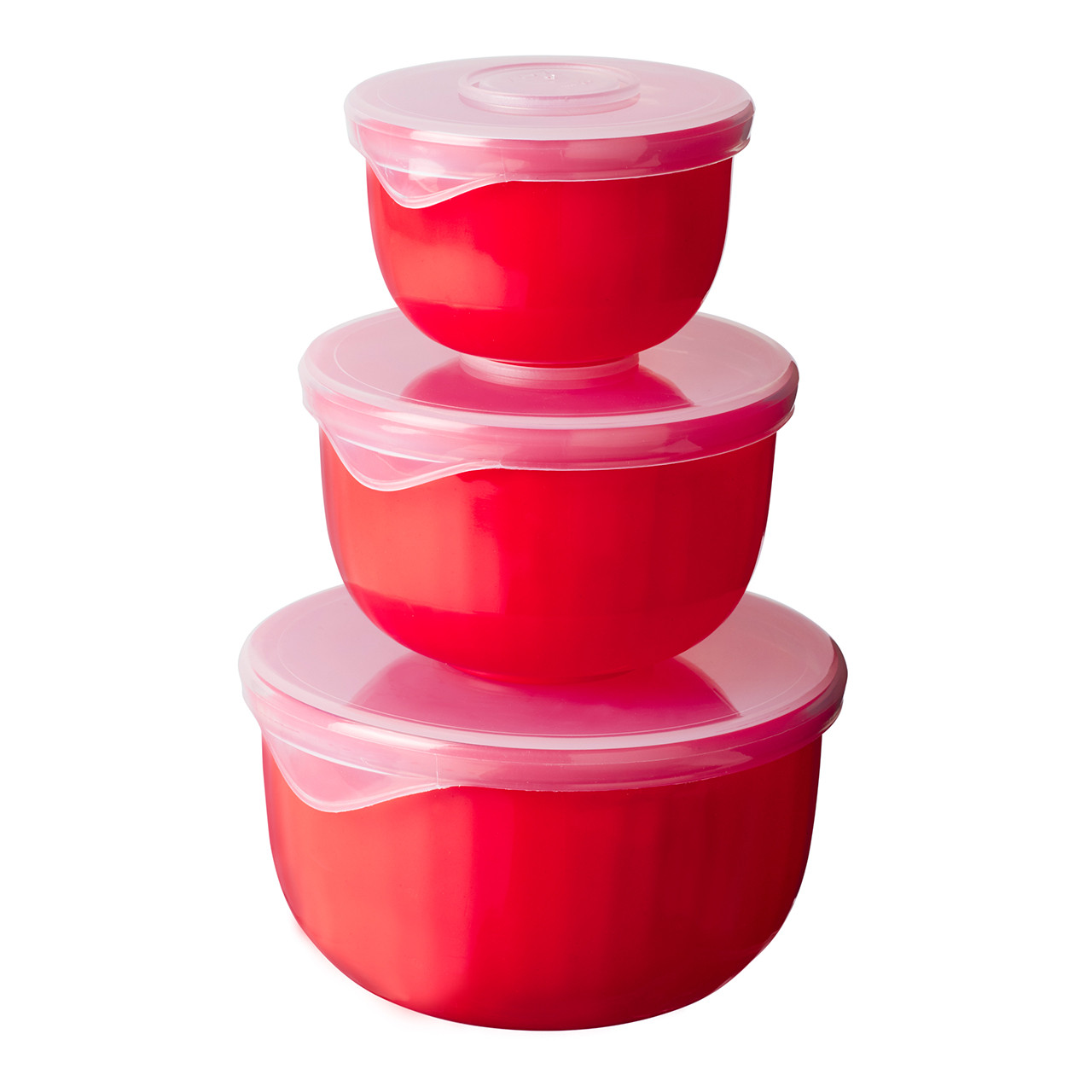 Prep Ease 3 Piece Prep Bowl Set With Lids/Multiple Colors - New Orleans  School of Cooking