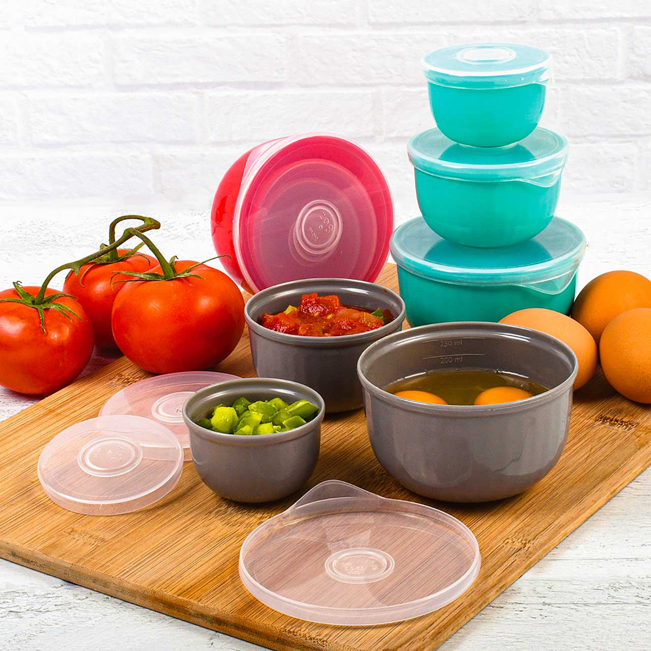 PrepEase Prep Bowl Set with Lids - Made in USA