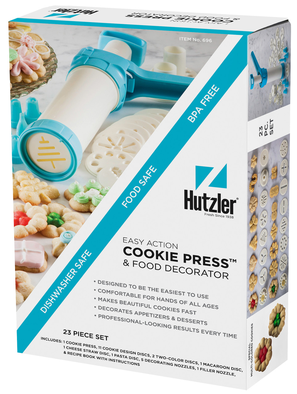 Hutzler Easy Action Kekspresse – Einfache Plätzchenpresse Für Bunte Kekse, Pasta & Deko