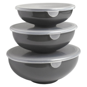 Hutzler Prep Bowls Set with Lids in Gray Hutzler Prep Bowls Set with Lids in Gray