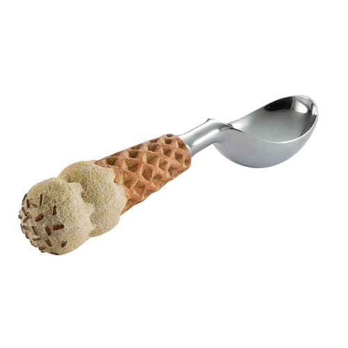 Ice cream scoop with vanilla ice cream cone handle