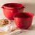 Red  Mixing Bowls with cookies & eggs