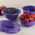 Purple Berry Bowl with Strawberries and Blueberries