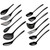 Hutzler Set of 12 Melamine Utensils, black