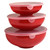 Hutzler Prep Bowls Set with Lids in Red