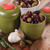 Hutzler Olive Keeper with fresh olives and garlic