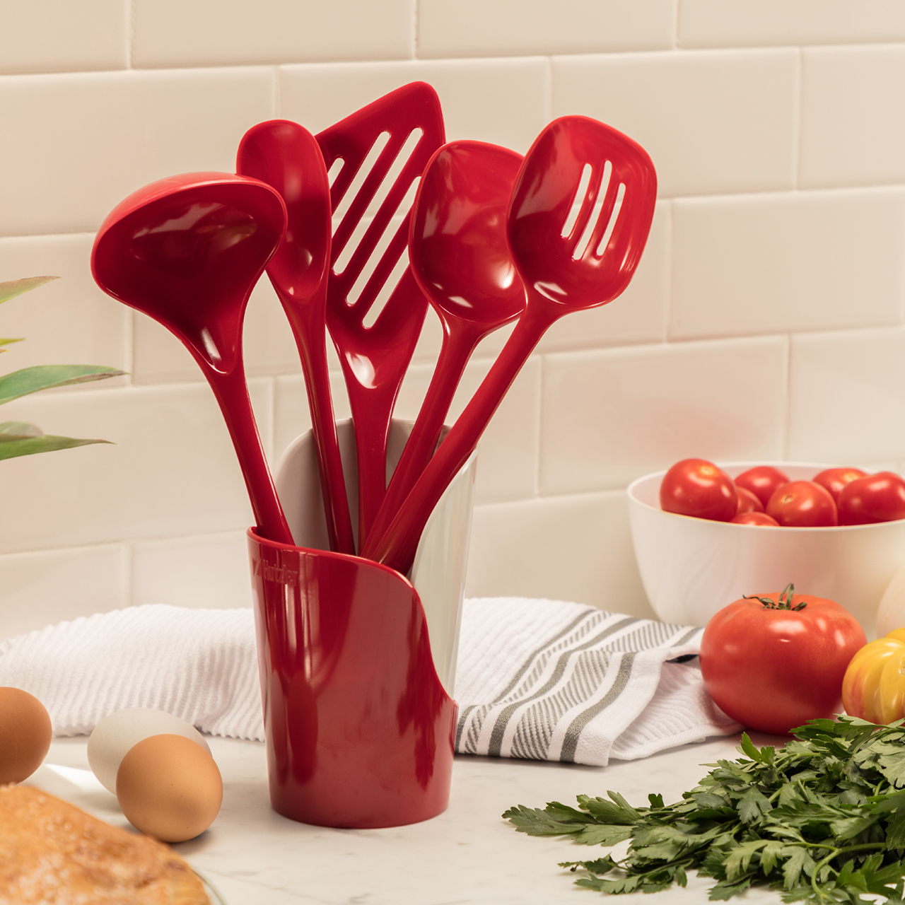 6-Piece Kitchen Utensil Set with Crock