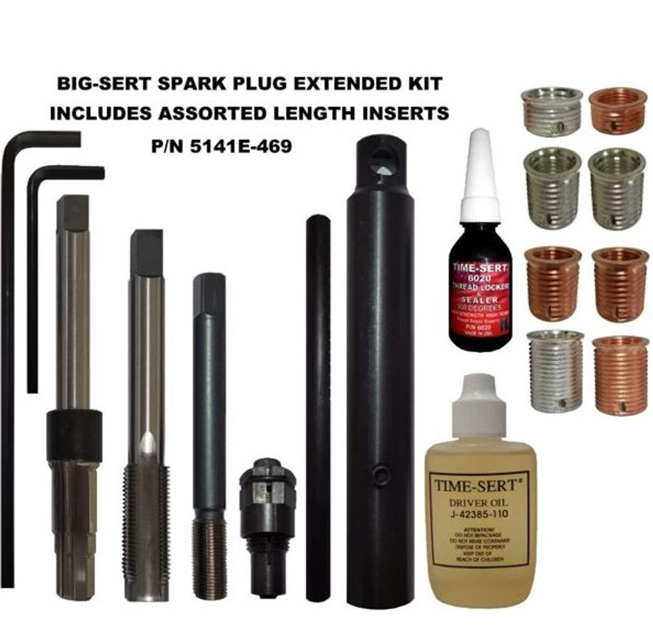 TIME SERT 5141E M14x1.25 Extended Reach BIG-SERT Spark Plug Thread Kit -  Wise Auto Tools LLC