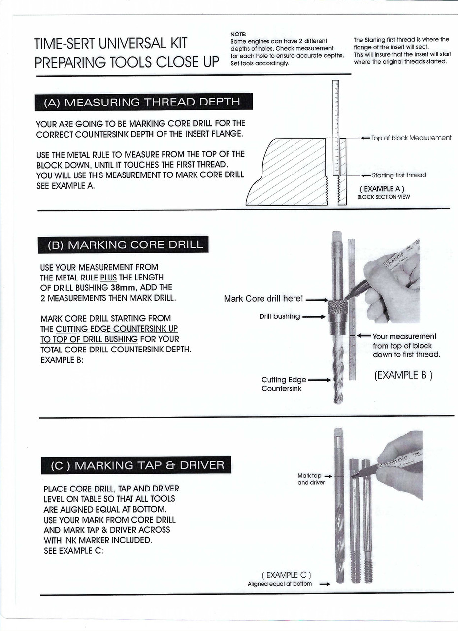 TIME-SERT 4800 BS Metric Head Bolt Thread Kit 12x1.5 Oversize