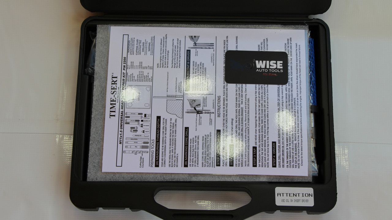 TIMESERT 2200 Universal Head Bolt Thread Repair Kit M11x1.5mm Wise Auto Tools LLC