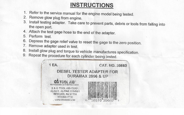 TA35660 Duramax 6.6L 2005 and Up Diesel Compression Adapter