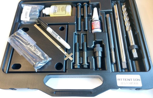 Universal kit works on 1st time repairs when no other repair like Helicoil or Save A Thread has been used previously making hole bigger. Universal kit works on 1st time repairs when no other repair like Helicoil or Save A Thread has been used previously making hole bigger.