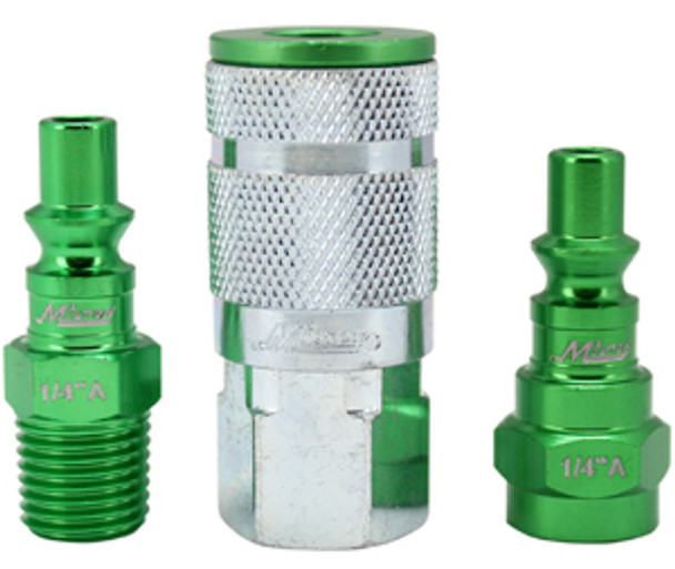 3 Piece A-Style 1/4" NPT Green