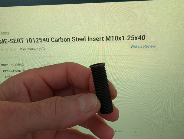 TIME-SERT 1012540 Carbon Steel Insert M10x1.25x40