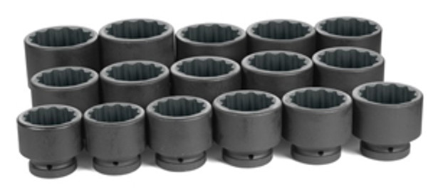 1" Drive 16 Piece Fractional Impact Socket Set