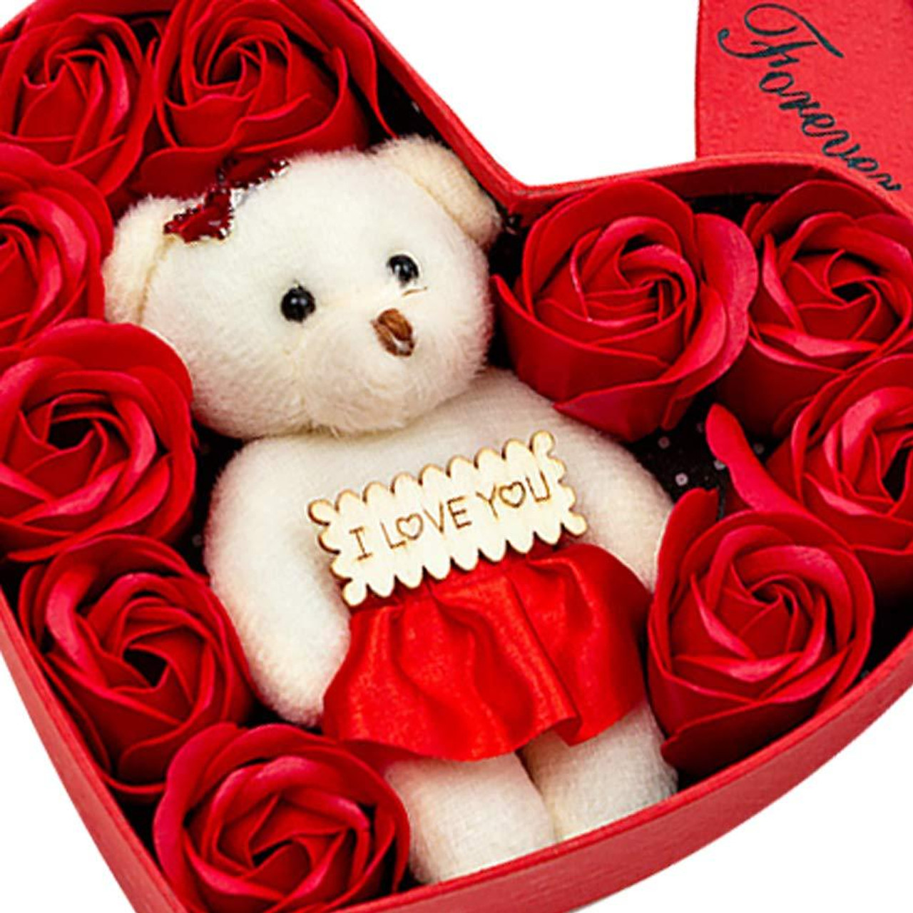 Details about   15.7" Large BigRed Rose W/ Heart Flower Teddy Bear Valentine's Birthday Day Gift 