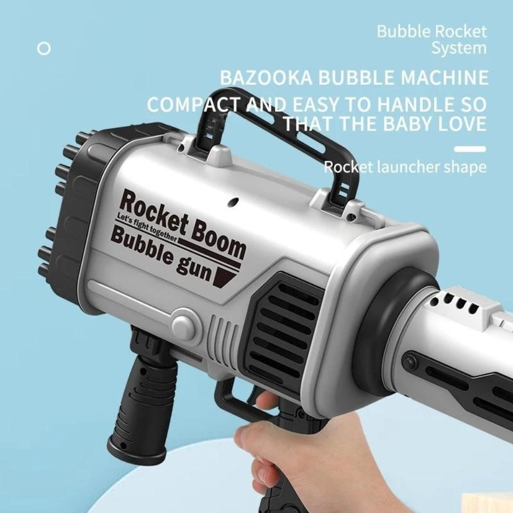 Bazooka Bubble Gun Rocket 64 Hole Machine Rechargeable Battery Boom Big