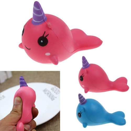 Kawaii Narwhal Squishy (Pink or Blue)