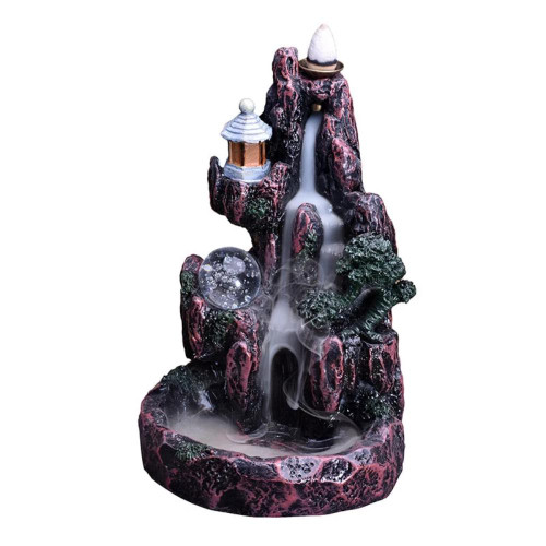 LED Mystic Waterfall Down Flow Draft Incense Burner