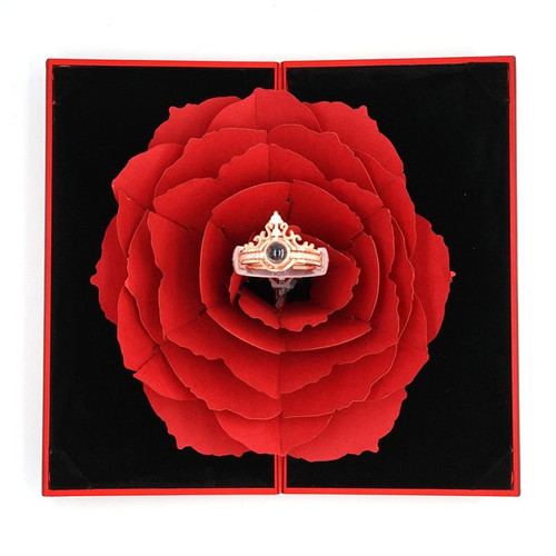 "I Love You" Forever 100 Language Micro Projection Ring Gift Card Optional Ring "I Love You" Forever 100 Language Micro Projection Ring Gift Card Optional Ring