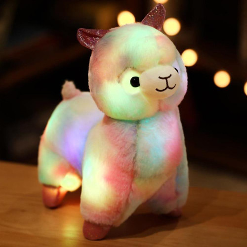 Llama LED Plush 3D Stuffed Animal (Rainbow Color 35CM)