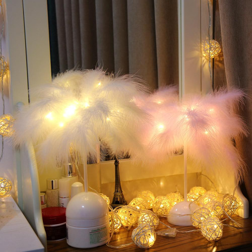 Feather Tree Lamp with Fairy Lights (8 Styles)