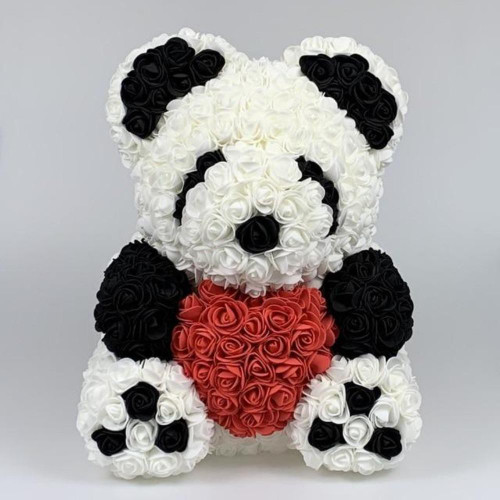 Limited Edition XL Panda Enchanted Forever Rose Heart Teddy Bear (4 Designs)