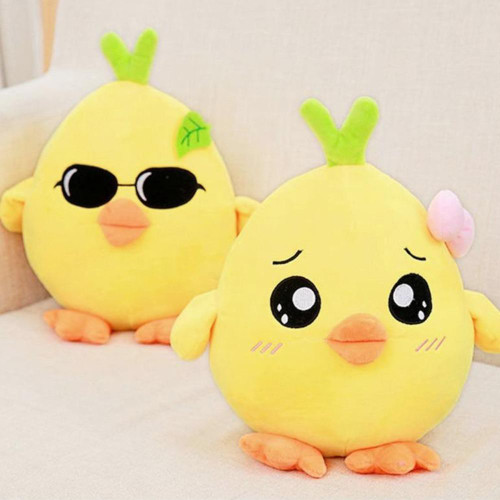 Kawaii Chicken Chick Pillow Plush 3D Stuffed Animal (4 Sizes & 6 Emoji Designs)