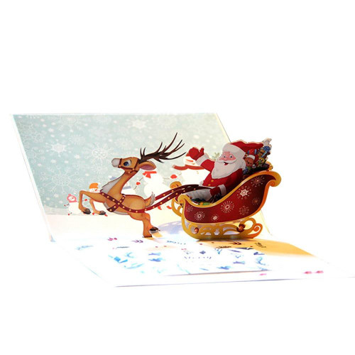 Santa's Sleigh 3D Pop Up Gift Card