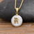 Gold Pearl Charm Personalized Letter Initial Custom Necklace