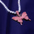 Iced Butterfly Pendant Necklace (4 Colors) Cubic Zirconia