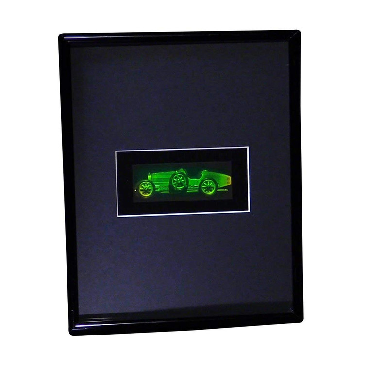 3D Bugatti Car 2 Channel Hologram Picture (FRAMED), Collectible Photopolymer Type Film