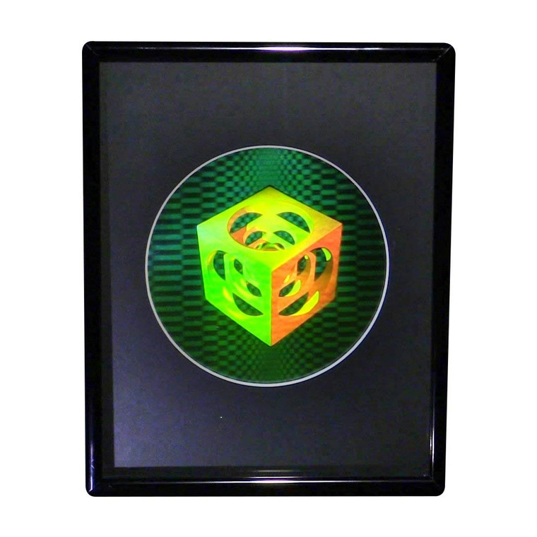 3D Cubes within Cubes Hologram Picture(FRAMED), Collectible EMBOSSED Type Film