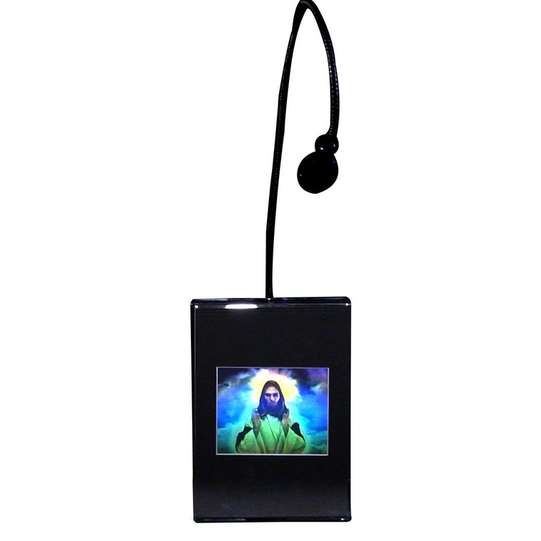 3D Jesus Small Hologram Picture (LIGHTED DESK STAND), Collectible Embossed Type Animated Stereogram