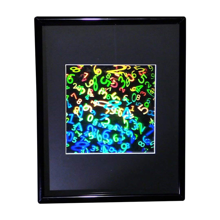 3D NUMBERS IN SPACE Hologram Picture(FRAMED), Collectible EMBOSSED Type Film