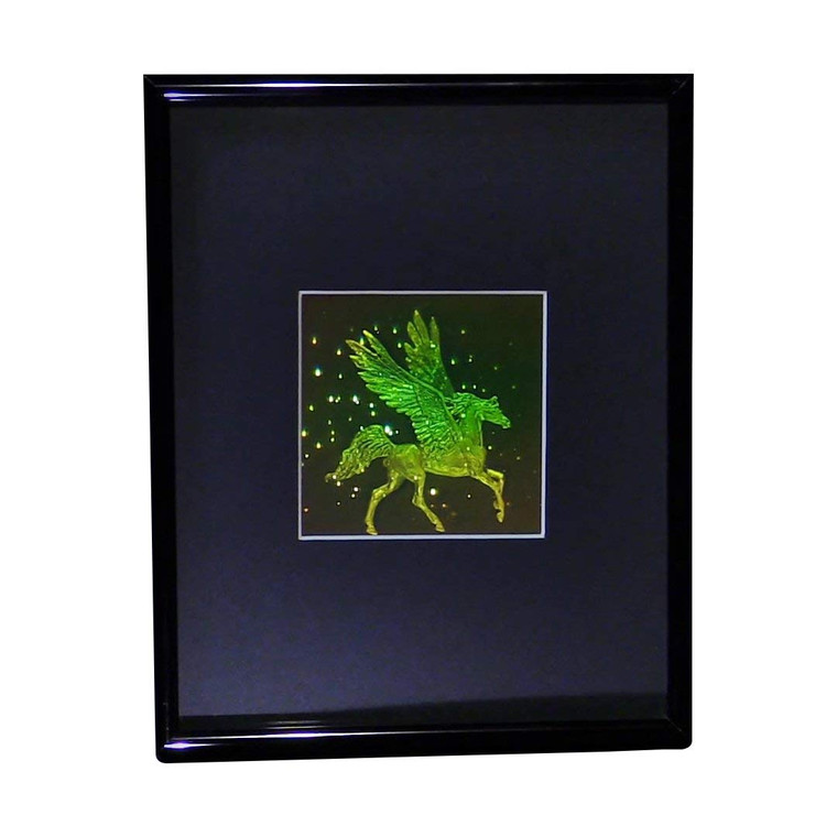PEGASUS WITH STARS TRUE 3D Hologram Picture (FRAMED), Photopolymer Type Film Hologram