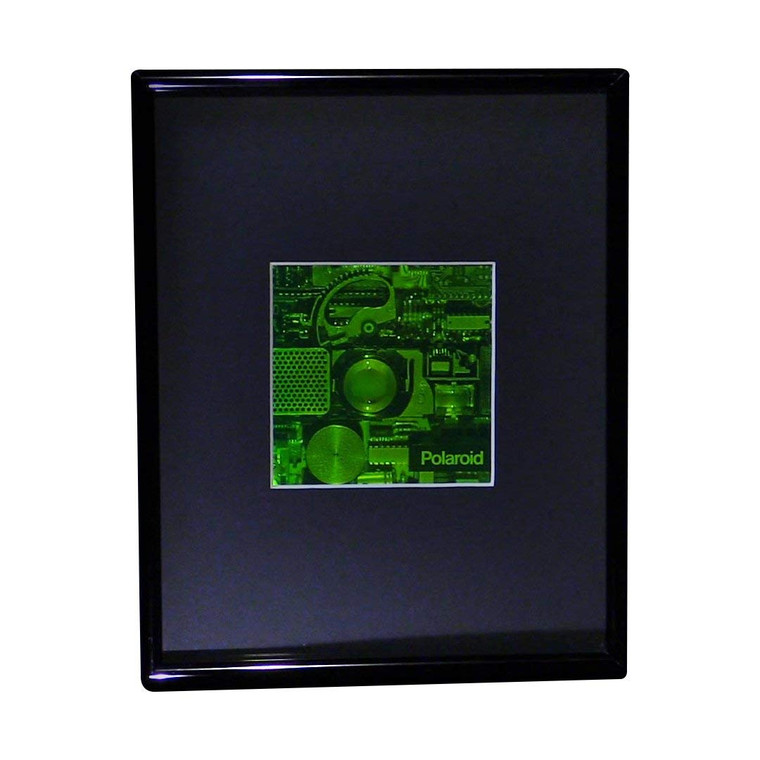 3D Polaroid Camera Guts 4" Square with Stars Background Hologram Picture (FRAMED), Collectible Polaroid Photopolymer Film