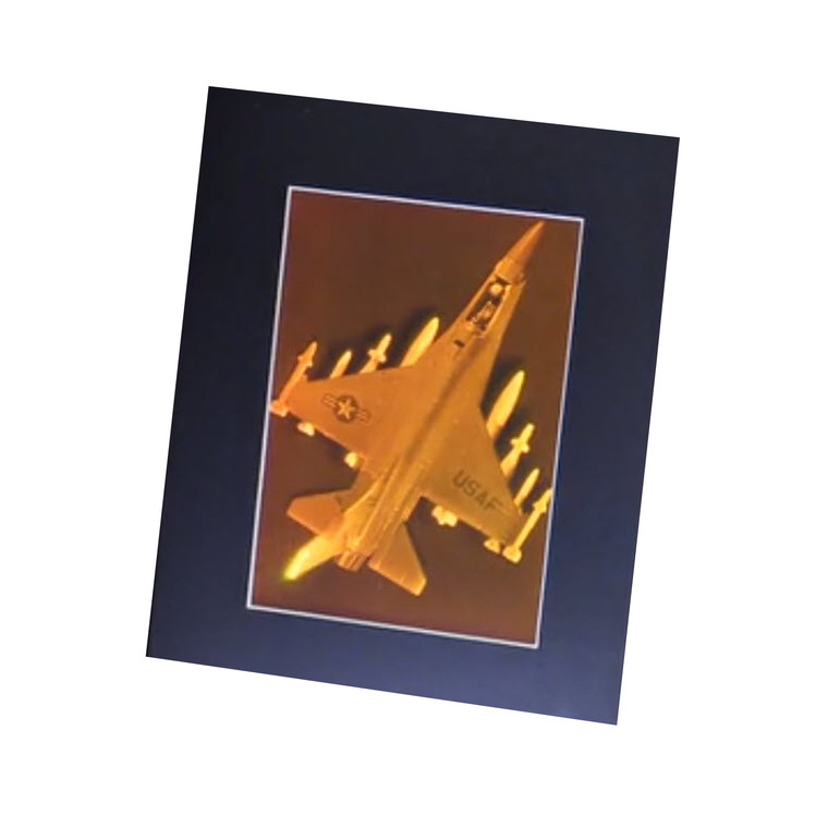 F-16 Fighter Jet 2-Channel 3D Collectible Hologram Picture PHOTOPOLYMER - Matted