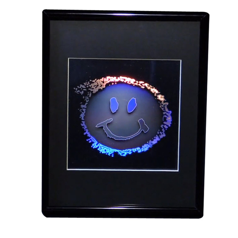 Smiley Face 2D/3D Collectible Hologram Picture - EMBOSSED - Framed