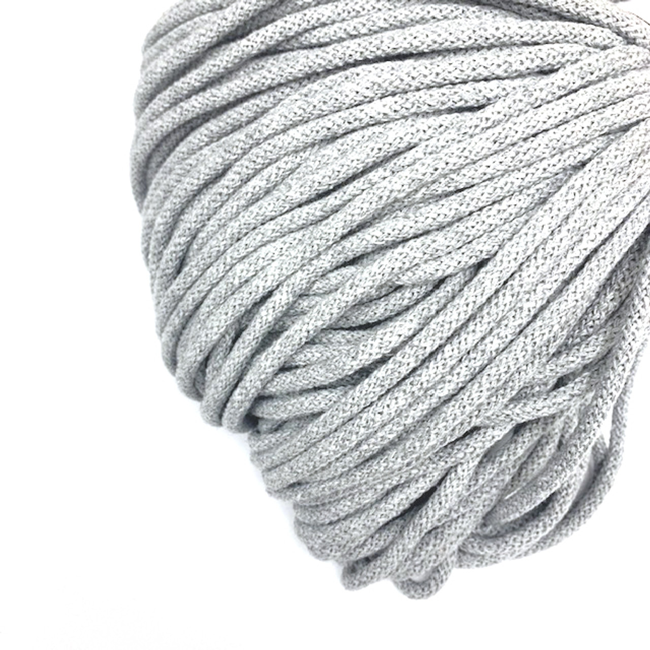 Silver - Drawstring Cord - 100% cotton - By The Yard - Think It Fabrics