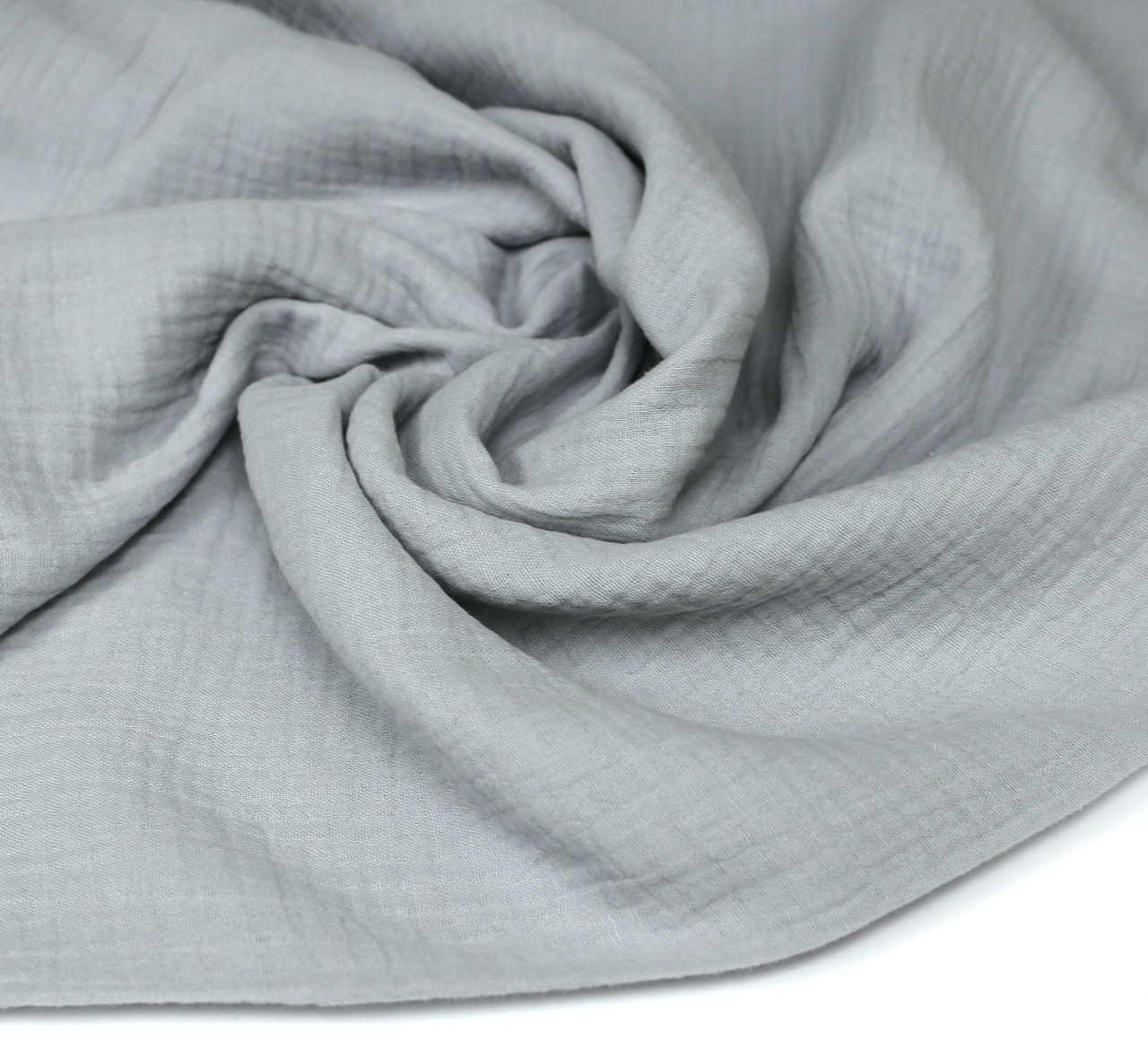 Silvery Grey - 100% Cotton Double Gauze Muslin - Think It Fabrics