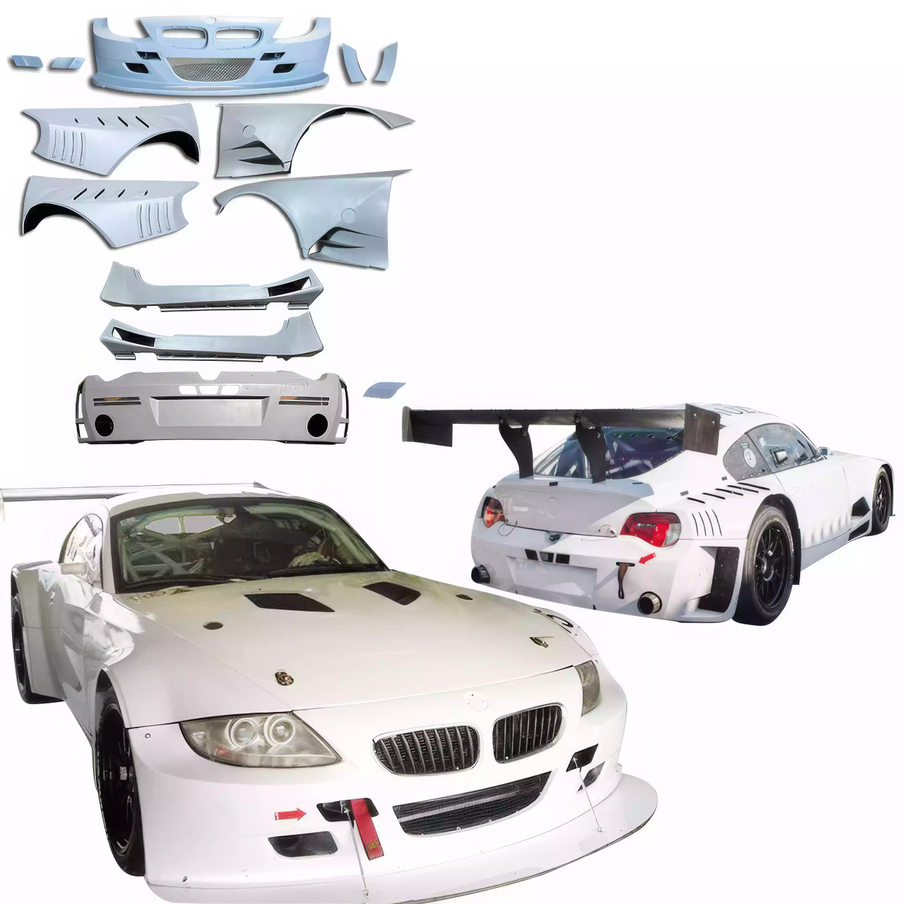 ModeloDrive FRP GTR Wide Body Kit 8pc u003e BMW Z4 E86 2003-2008 u003e 3dr Coupe