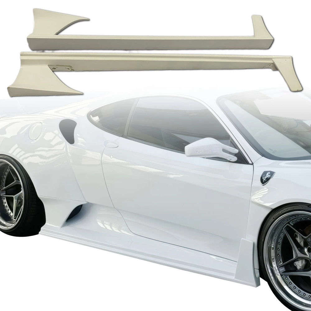 フェラーリ　F430 リップスポイラー　サイドスカート　セット　ハーマンルック Ferrari フェラーリ F430用 Hamanタイプ カーボン フロントスポイラー