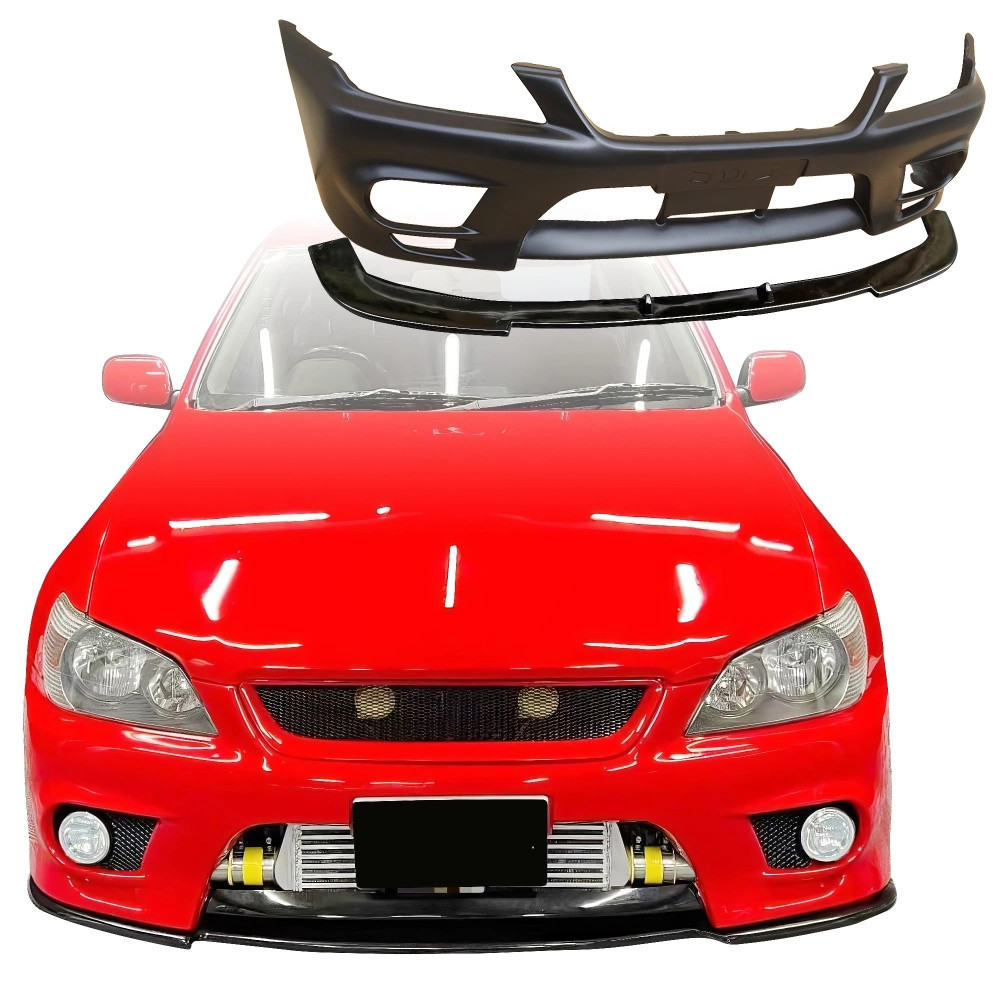 FRP TRDE Neo Type-A Front Bumper Splitter Combo > Lexus IS300