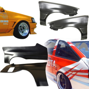 VSaero FRP JBLO Wide Body Fenders Set 4pc 20/40mm for Toyota Corolla (AE86) Levin 1984-1987 > 3dr Hatch - image 1